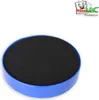 A round, black foam filter is shown inside a blue plastic casing, against a white background. A logo for 'Mister Vac' is in the top right corner. Produktbild-Vorschau