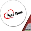 Huuraa Aufkleber Beste Mama Herz 10cm rund Sticker Produktbild-Vorschau 2
