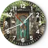 Wanduhr - Rund - Glasuhr - Tor Tür Grün - 30x30cm - Produktbild-Vorschau 1
