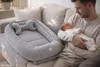 BABYNEST + DECKE + Kissen GRAU Samt Velour/ PUNKTE Grau Baumwolle Nestchen Produktbild-Vorschau
