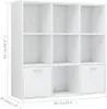 vidaXL Regál na knihy s vysokým leskom biely 98x30x98 cm Náhľad obrázku produktu 8
