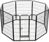 vidaXL ohrádka pro psy 8 panelů ocel 80 x 100 cm černá Náhled obrázku produktu 4