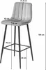 A bar stool with dimensions indicated by measurement lines and text. Voir les images du produit