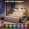 INONEFT Polsterbett 140x200cm mit LED und USB, Bett mit 4 Produktbild-Vorschau 3