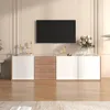 MODFU TV skříňka TV stolek se 3 dvířky a 3 zásuvkami, TV Náhled obrázku produktu 4