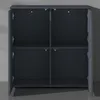 doporro Buffet Commode 76cm Meuble de Rangement Gris Noir Voir les images du produit 5
