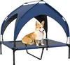 A corgi dog sits on a raised dog bed with a blue canopy. Anteprima dell’immagine prodotto