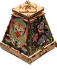 A wooden puzzle box with intricate, colorful designs on its sides, resembling a pyramid. Náhľad obrázku produktu