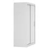 A white wardrobe with sliding doors, shown from a side angle against a white background. Voir les images du produit