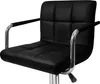A close-up studio shot of a black bar stool with chrome accents. Náhled obrázku produktu