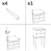 Mauro Ferretti Nachtschrank Camille Weiß Gold 40x30x71 cm Produktbild-Vorschau 8