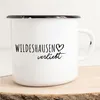 Huuraa Emaille Tasse Wildeshausen  Geschenk Kaffeebecher Produktbild-Vorschau 1