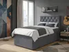 NORDELO Boxspringbett ELEGANTE 120x200 cm AMOR Velvet Grau Produktbild-Vorschau 7