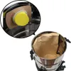 A close-up view of a vacuum cleaner bag and the inside of a vacuum cleaner canister. Produktbild-Vorschau