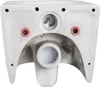 The underside of a white ceramic toilet bowl, showing the plumbing connections. Produktbild-Vorschau