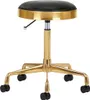 A studio shot of a black and gold rolling stool. Anteprima dell’immagine prodotto