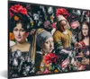 MuchoWow® Gerahmtes Poster Kunst - Blumen - Collage 80x60 Produktbild-Vorschau 1