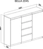 Kommode mit 4 Schubladen 2 Schränke 140cm Klamotenschrank Produktbild-Vorschau 3