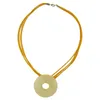 Kette 53mm Scheibe Kunststoff seidig-gelb-marmoriert 50cm Produktbild-Vorschau 1