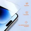 A close-up of a smartphone screen protector being applied to an iPhone, with icons and text highlighting its features. Anteprima dell’immagine prodotto