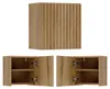 Badezimmer Hängeschrank 30x30 cm, Eiche mit gerillter Produktbild-Vorschau 1
