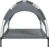 A gray dog bed with a canopy, shown from the front on a white background. Anteprima dell’immagine prodotto