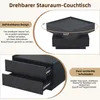 Merax Couchtisch 360° drehbar mit 2 Schubladen, moderne Produktbild-Vorschau 5