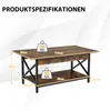 COSTWAY Table basse, table basse avec étagère, table de Voir les images du produit 7