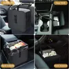 Collage of four images showing different ways a car trash can can be used and placed in a vehicle. Produktbild-Vorschau