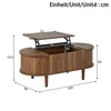 Tavolino ovale Merax in MDF con gambe in legno massello, Anteprima dell’immagine prodotto 9