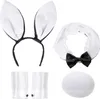Bunny Damenkostüm-Set Hase 5-teilig weiss-schwarz - Produktbild-Vorschau 10