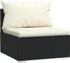 vidaXL 3-Sitzer-Sofa mit Kissen Schwarz Poly Rattan Produktbild-Vorschau 3