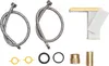 A collection of bathroom faucet parts and accessories laid out on a white background. Podgląd zdjęcia produktu