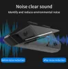 A product image showing a motorcycle helmet communication device with sound wave graphics illustrating noise reduction. Náhled obrázku produktu