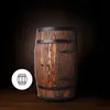 A wooden barrel on a wooden surface against a dark background. Podgląd zdjęcia produktu
