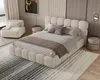 Makavo Polsterbett Teddy 160x200 Beige Bouclé Stoffbett mit Produktbild-Vorschau 2