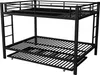 A black metal bunk bed with a pull-out trundle bed, shown from a slightly angled front view against a white background. Produktbild-Vorschau