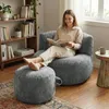 Pouf Sitzhocker Weich Runder Sitzpouf, Pouf Hocker, Couch Produktbild-Vorschau 6