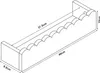 A 3D line drawing of a wooden wall shelf with scalloped edges. Produktbild-Vorschau