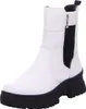 A white Rieker Chelsea boot with a black sole and elastic side panels. Náhled obrázku produktu