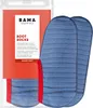 A pair of blue boot socks with red trim are shown next to their packaging. Produktbild-Vorschau
