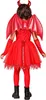 Kostüm "Teufel" für Mädchen | Kleid, Schwanz, Hörner und Produktbild-Vorschau 3