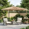 vidaXL Parasol avec LED et mât en acier brun 246x246x230 cm Voir les images du produit 2