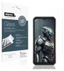 A product packaging for a screen protector next to a smartphone with a screen protector applied. Anteprima dell’immagine prodotto