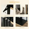 A collage of four close-up images showcasing different features of a cat tree, with text labels in German. Anteprima dell’immagine prodotto