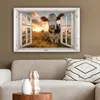 MuchoWow® - Leinwandbilder - Aussicht - Kuh - Wiese - Natur Produktbild-Vorschau 5