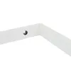 A close-up view of a white metal shelf bracket with a pre-drilled hole. Produktbild-Vorschau