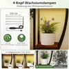 A collage of images showcasing a plant stand with integrated grow lights, demonstrating its features and benefits. Náhľad obrázku produktu