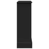 A side view of a black fireplace surround on a white background. Náhled obrázku produktu