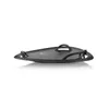 A black plastic sled on a white background. Produktbild-Vorschau